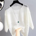 Women’s Ice Silk Knit Vest Top – Sleeveless Hollow-Out Summer Tank Top