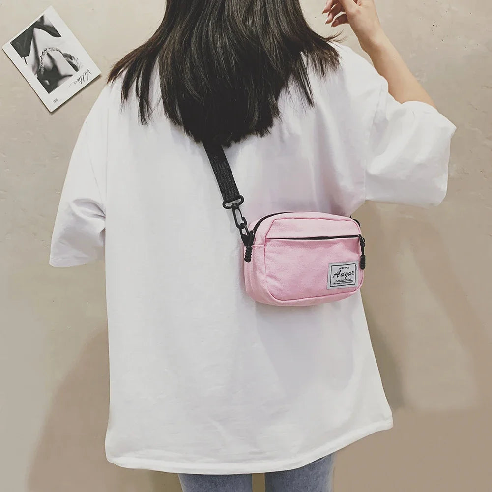 Fashion Women Canvas Patchwork Crossbody Shoulder Messenger Bag Casual Ladies Mini Handbags Purse Phone Bags Wallet Women'S Bag