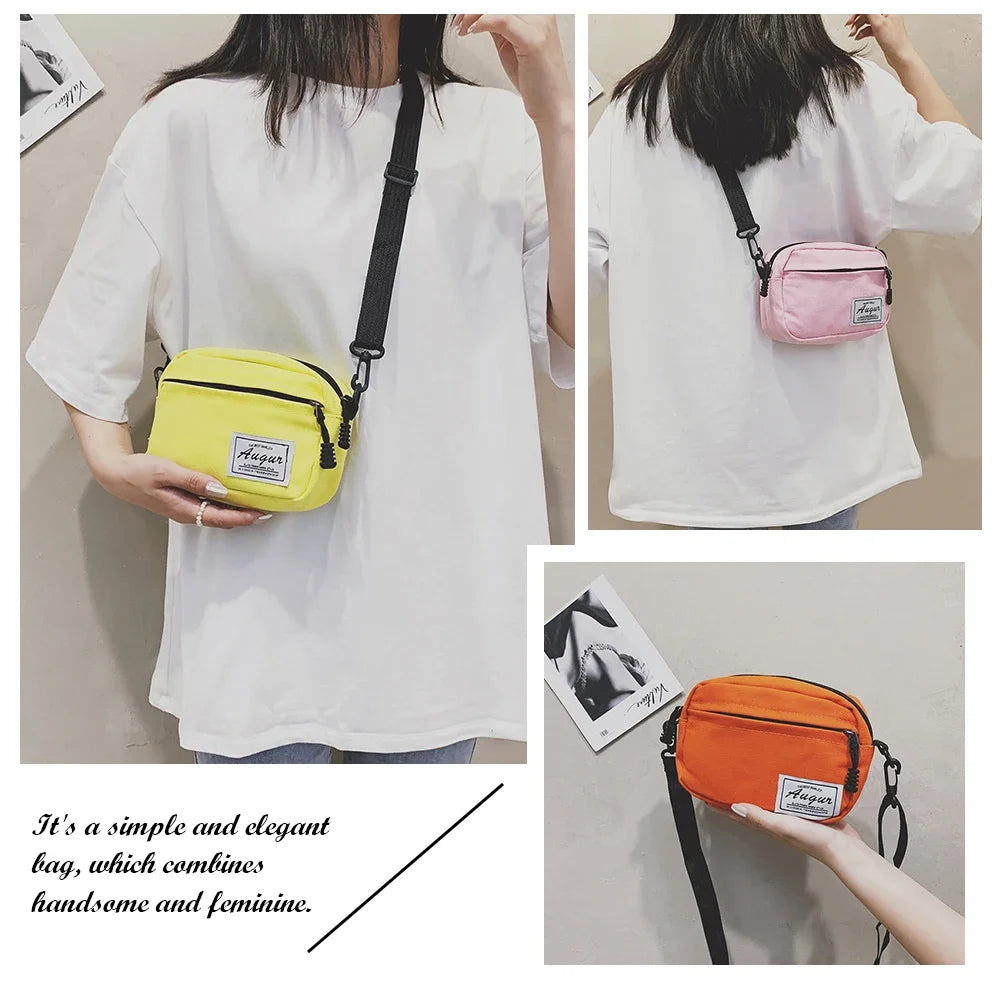 Fashion Women Canvas Patchwork Crossbody Shoulder Messenger Bag Casual Ladies Mini Handbags Purse Phone Bags Wallet Women'S Bag