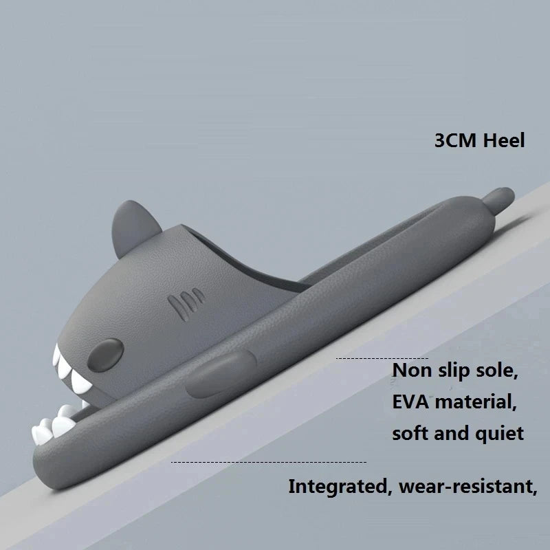 New Fashion Men Shark Slippers Outdoor Beach Non-Slip EVA Sandals Women Home Indoor Comfortable Slides Couples Lovely Flip Flops