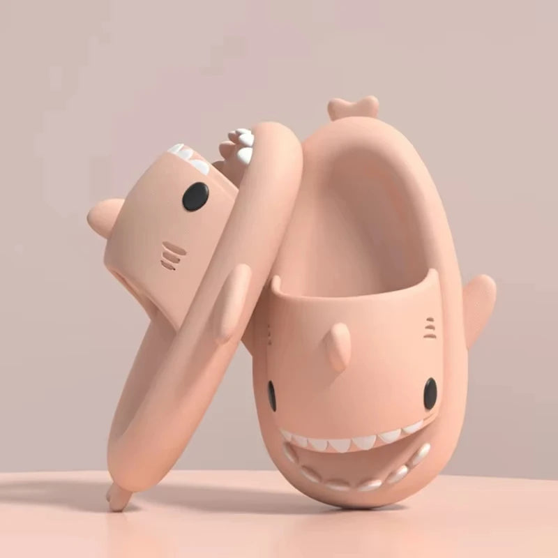 New Fashion Men Shark Slippers Outdoor Beach Non-Slip EVA Sandals Women Home Indoor Comfortable Slides Couples Lovely Flip Flops