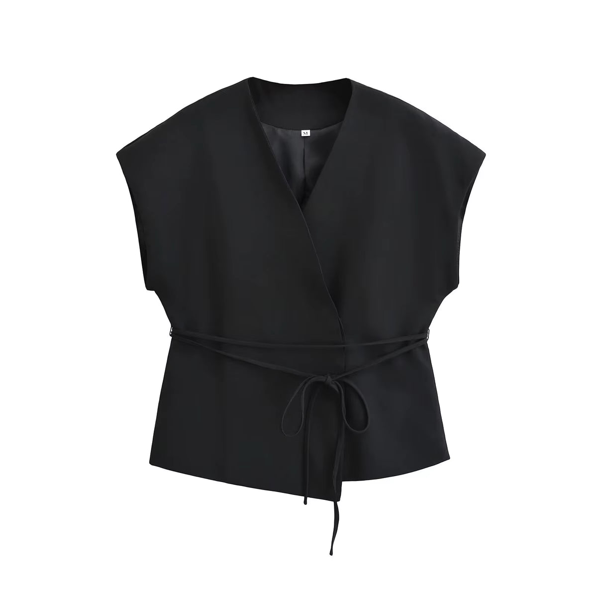 Women Vintage Solid Vest with Lace up Sleeveless V Neck Shirt Summer Female Casual Commuting Chic Top Blouse