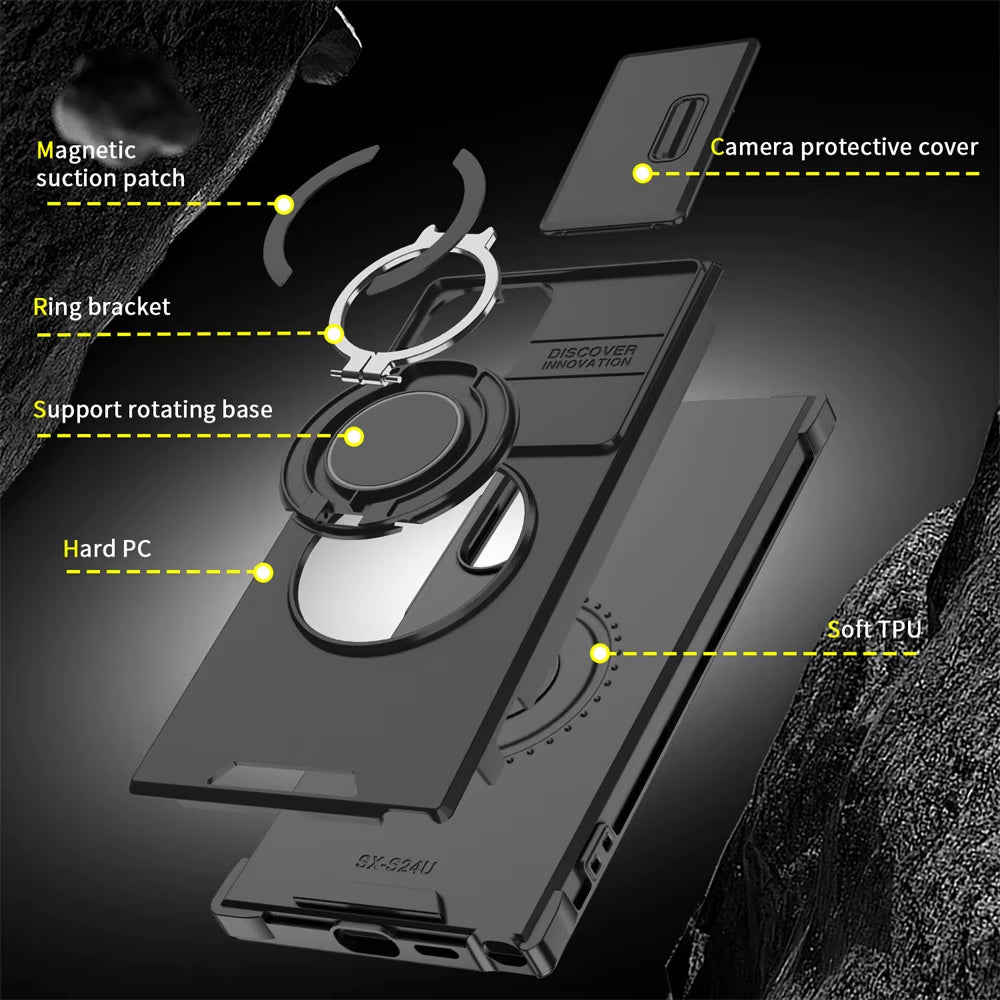 Samsung Galaxy Case with Sliding Camera Protection & Magnetic Stand – S26, S25, S24, S23 & More