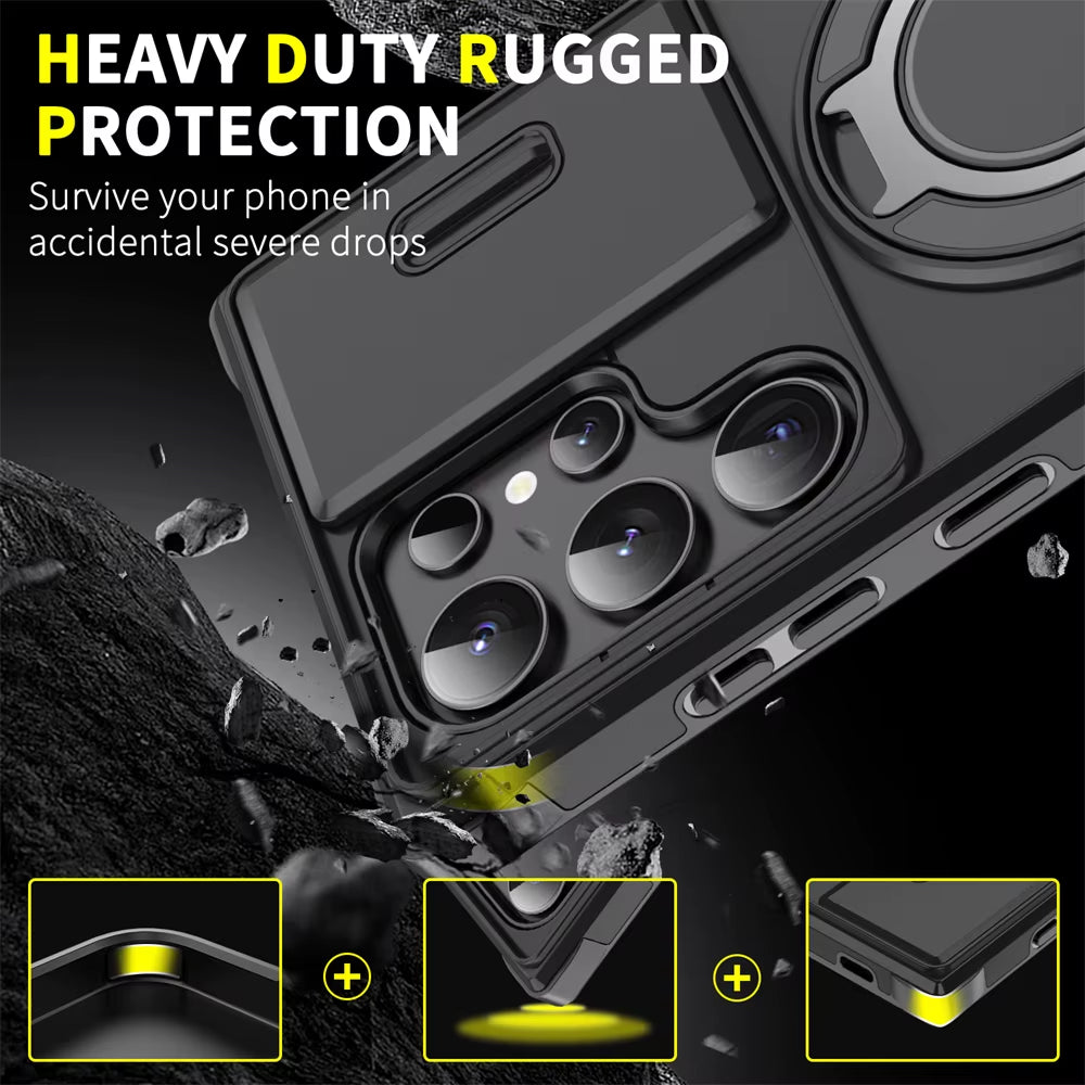 Samsung Galaxy Case with Sliding Camera Protection & Magnetic Stand – S26, S25, S24, S23 & More